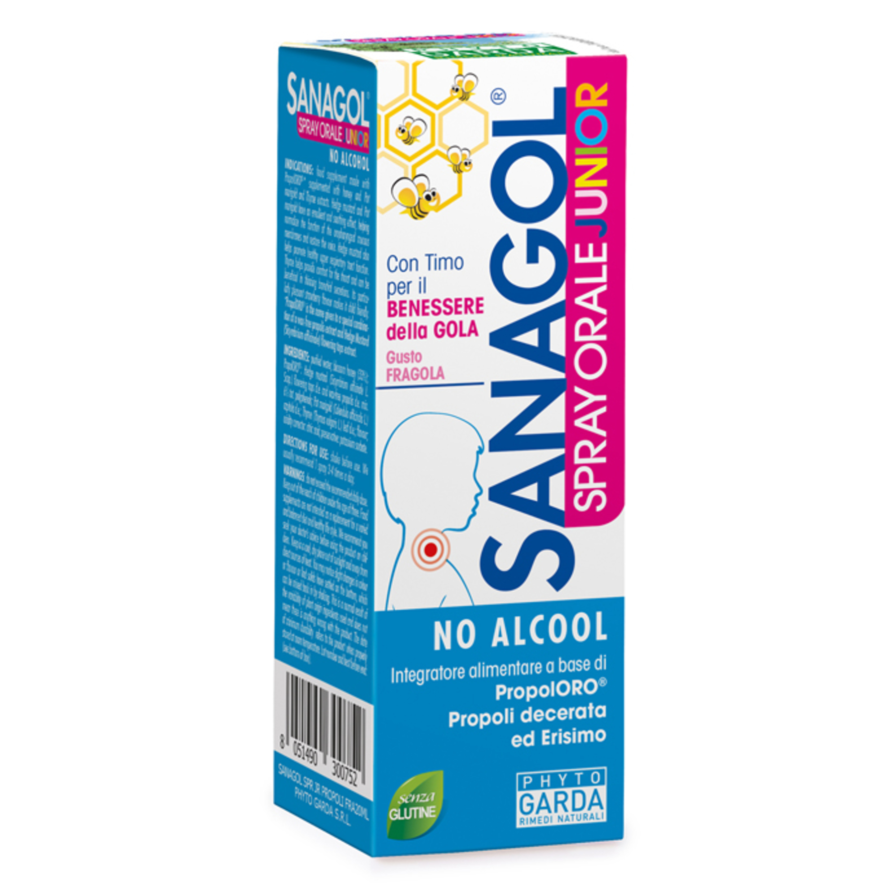 Sanagol Spray Junior Propoli Fragola - Integratore per Voce e Gola