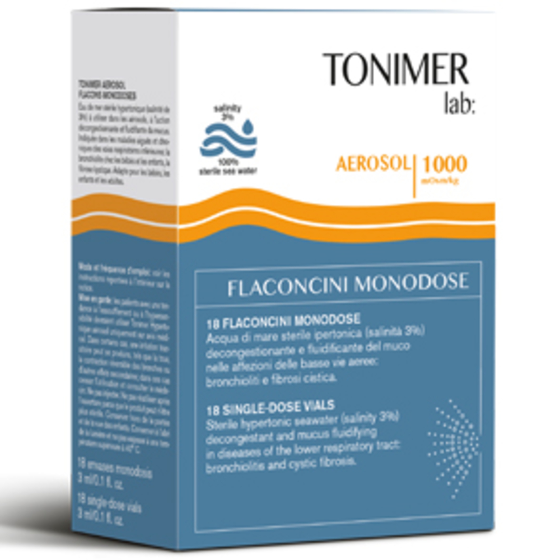 Tonimer Soluzione ipertonica per aerosol monodose 18 flaconi