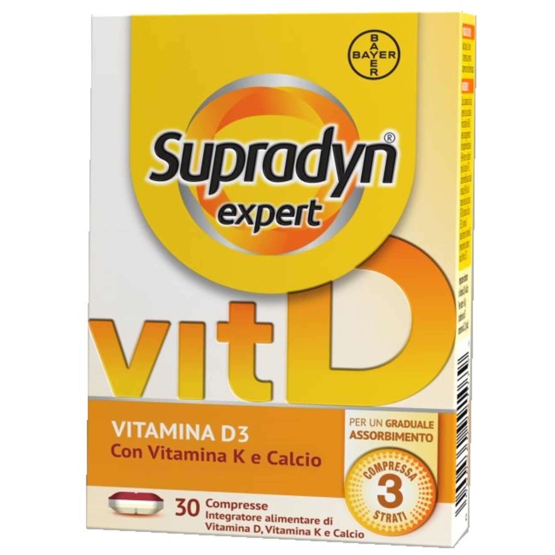 Supradyn Expert Vitamina D3 K2 per Ossa e Immunit&agrave;, 30 Compresse
