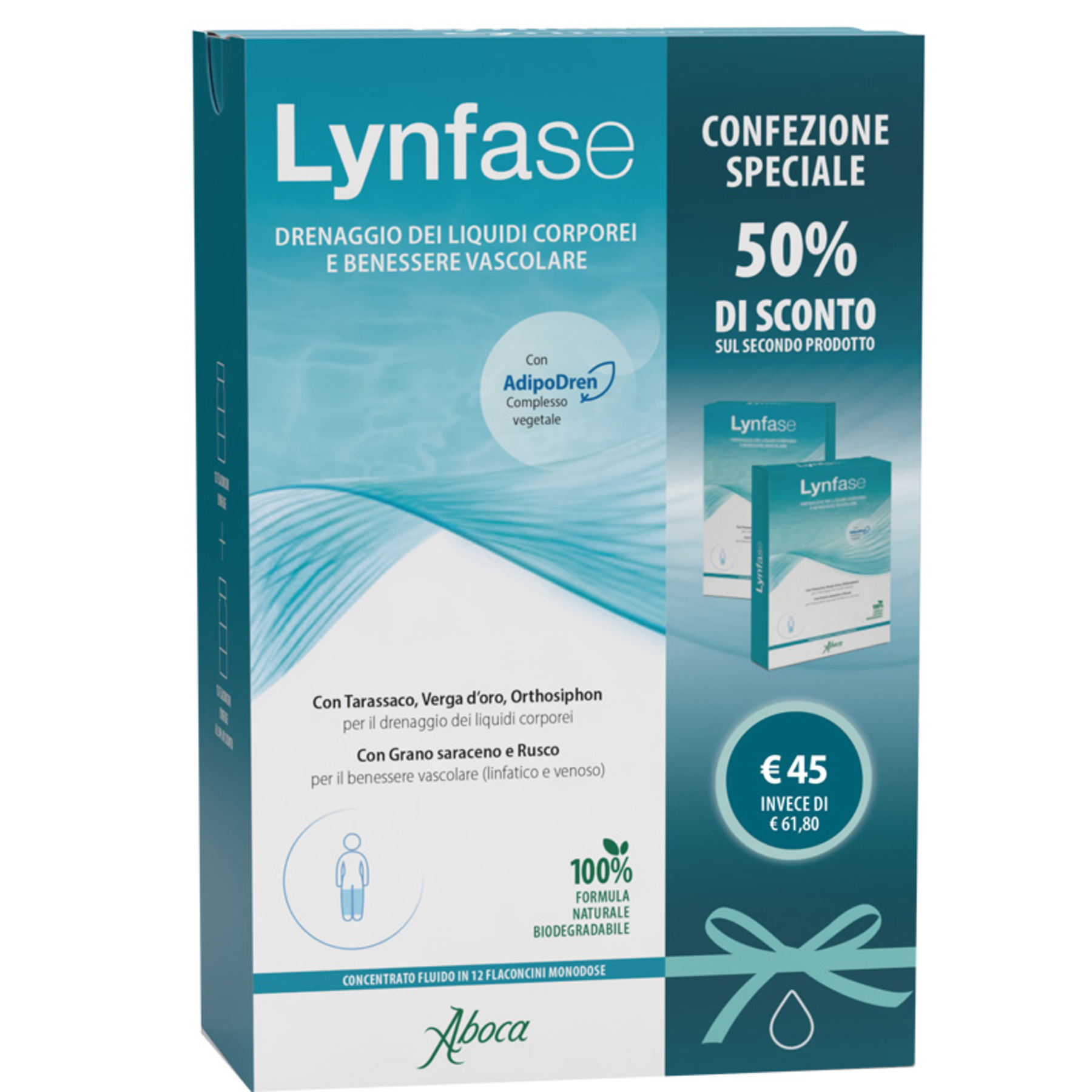 Lynfase 12 flaconcini confezione speciale 1+1 drenaggio dei...