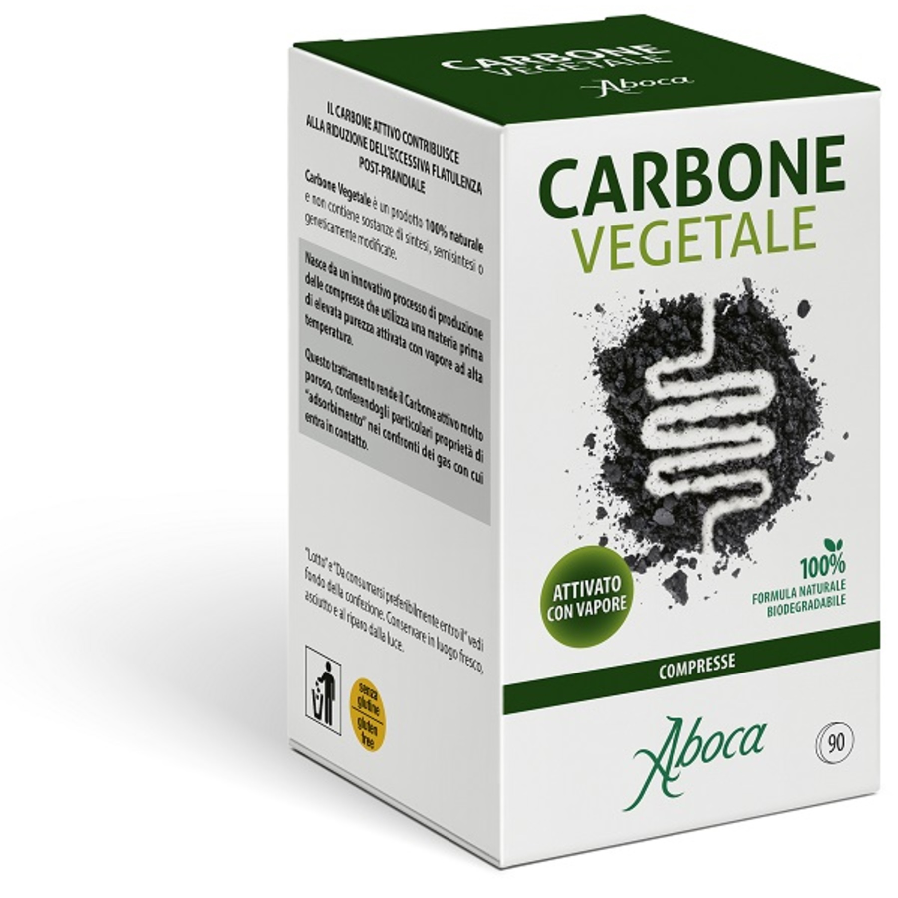 Aboca Carbone Vegetale per Digestione - Integratore Gastrointestinale 90 Compresse