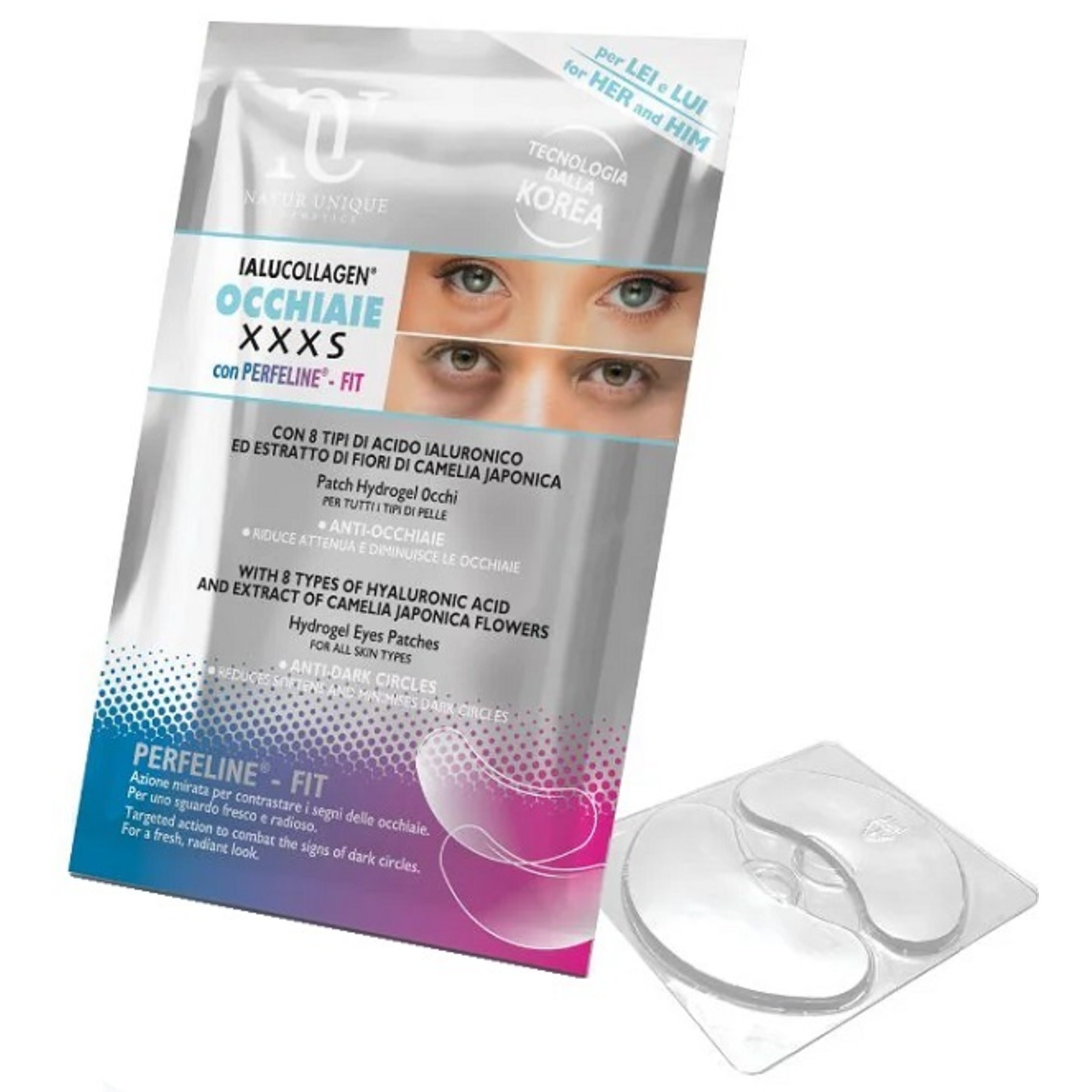 Natur unique ialucollagen occhiaie xxxs patch hydrogel 2 pezzi