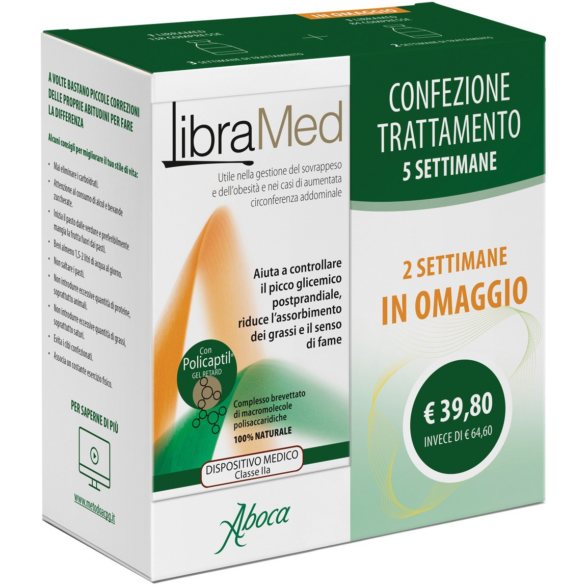 Aboca Libramed 5 Settimane - Controllo Glicemico e Peso con 222 Compresse