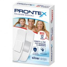 Prontex Silver Strips Cerotti Con Tampone In Argento Medi 12 Pz