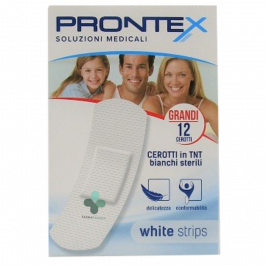 White Strips Cerotti In Tnt Bianchi Sterili Formato Grande 12 Pz