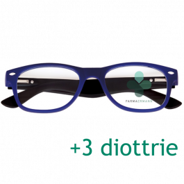 CorpOOtto Pc Vision Occhiali per lettura unisex colore blu 3 00 astuccio in pelle