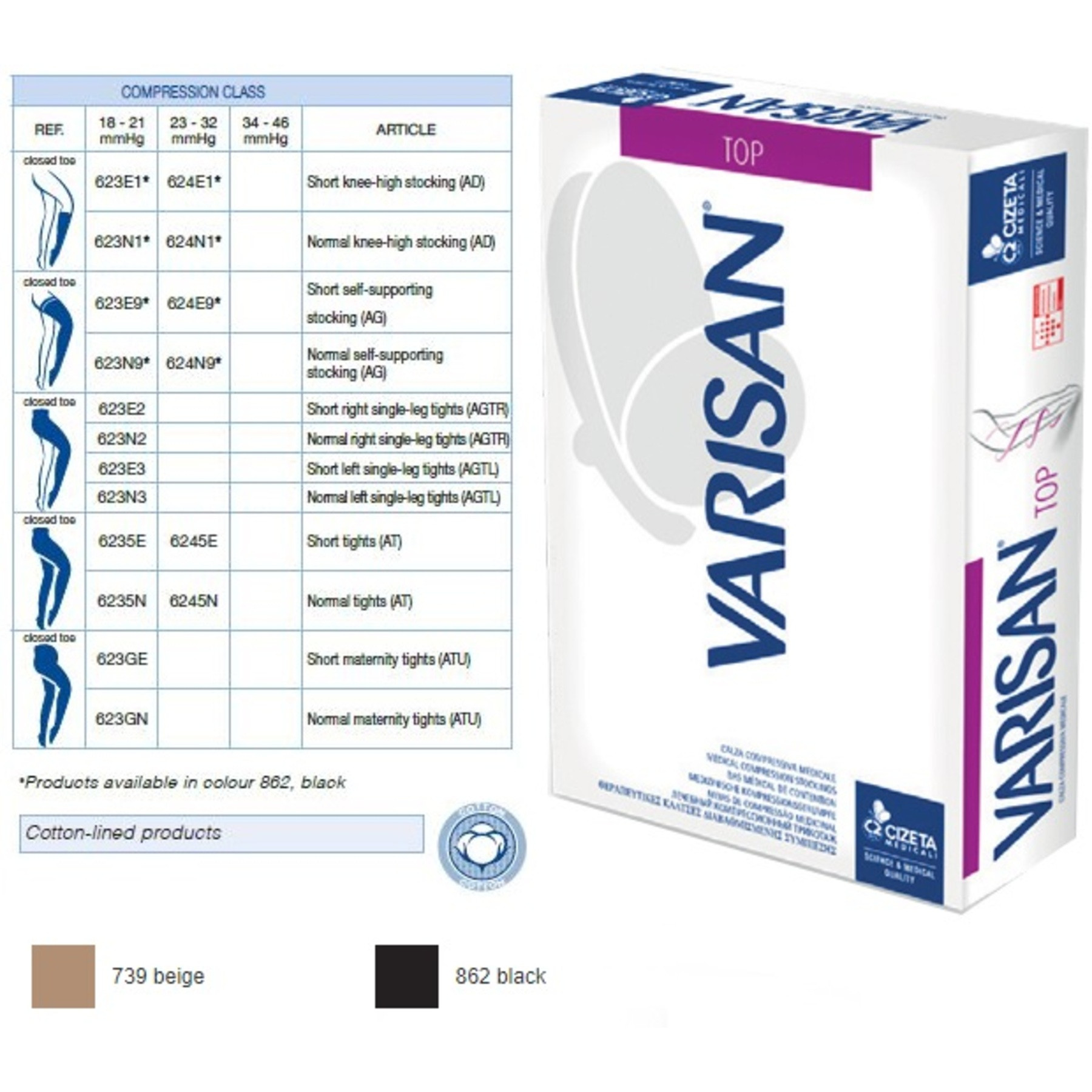 Varisan top ccl calza autoreggente ag pc normale beige normale