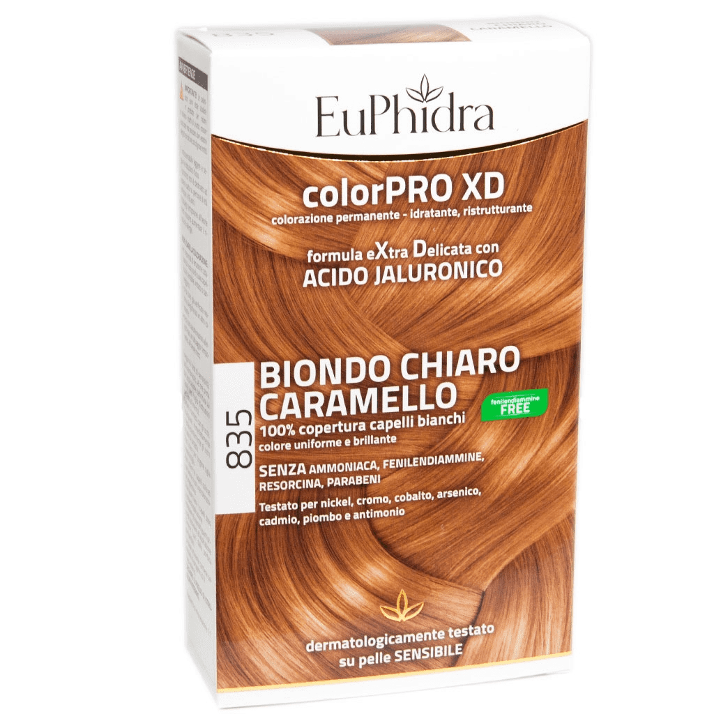 Euphidra Colorpro Xd Tinta Per Capelli Biondo Chiaro Caramello 835 Kit Completo