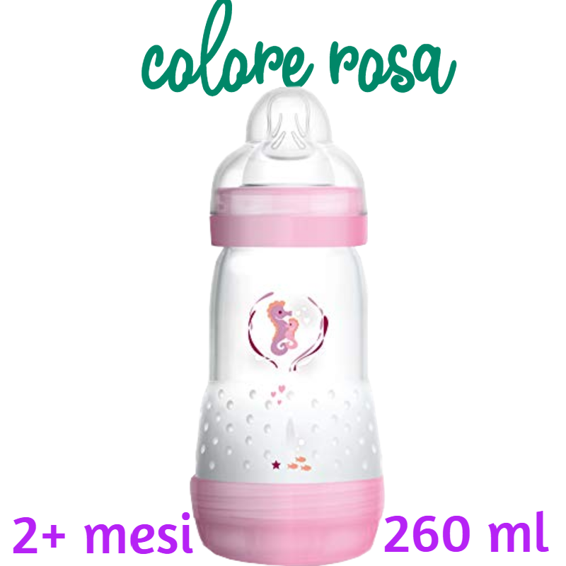 Mam Easy Start biberon anti coliche flusso medio 2+ mesi colore rosa (260 ml )