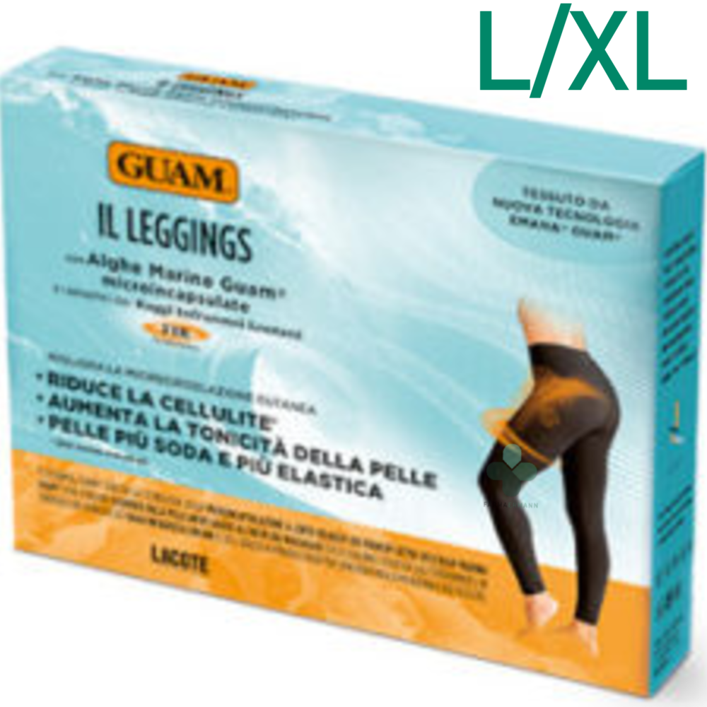Guam Leggings snellente anticellulite con alghe marine Guam e Fir microincapsulate colore nero taglia L XL