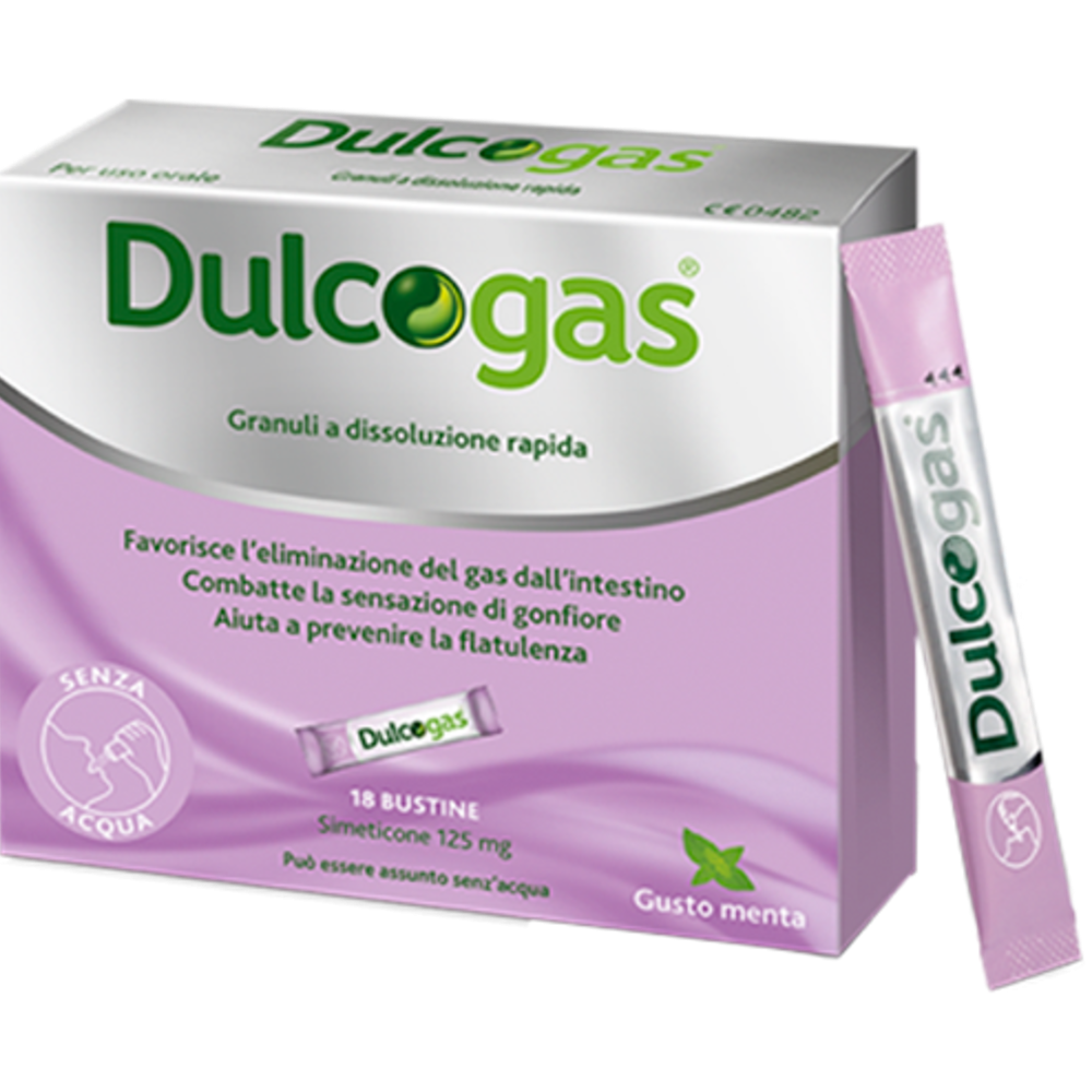 DulcoGas contro il gonfiore addominale (18 bustine)