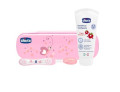 Chicco set dentale rosa con fluoro
