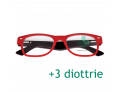 CorpOOtto Pc Vision Occhiali per lettura unisex colore rosso +3,00 + astuccio in pelle