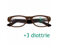 CorpOOtto Pc Vision Occhiali per lettura unisex colore marrone +3,00 + astuccio in pelle