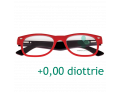 CorpOOtto Pc Vision Occhiali per lettura unisex colore rosso +0,00 + astuccio in pelle