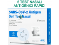 Test nasale antigenico rapido covid-19 autodiagnostico determinazione qualitativa antigeni sars-cov-2 in tamponi nasali mediante immunocromatografia (5 pezzi)