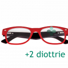 CorpOOtto Pc Vision Occhiali per lettura unisex colore rosso +2,00 + astuccio in pelle