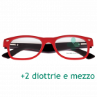 CorpOOtto Pc Vision Occhiali per lettura unisex colore rosso +2,50 + astuccio in pelle