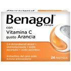 Benagol Pastiglie con Vitamina C Antisettico del Cavo Orale Gusto Arancia (24 Pastiglie) 