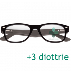CorpOOtto Pc Vision Occhiali per lettura unisex colore nero +3,00 +  astuccio in pelle