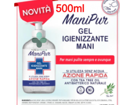ManiPur gel igienizzante mani con alcool e tea tree oil (500 ml)