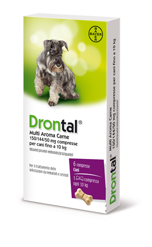 Drontal Multi Aroma Carne per Cani fino a 10kg (6 cpr) img 1