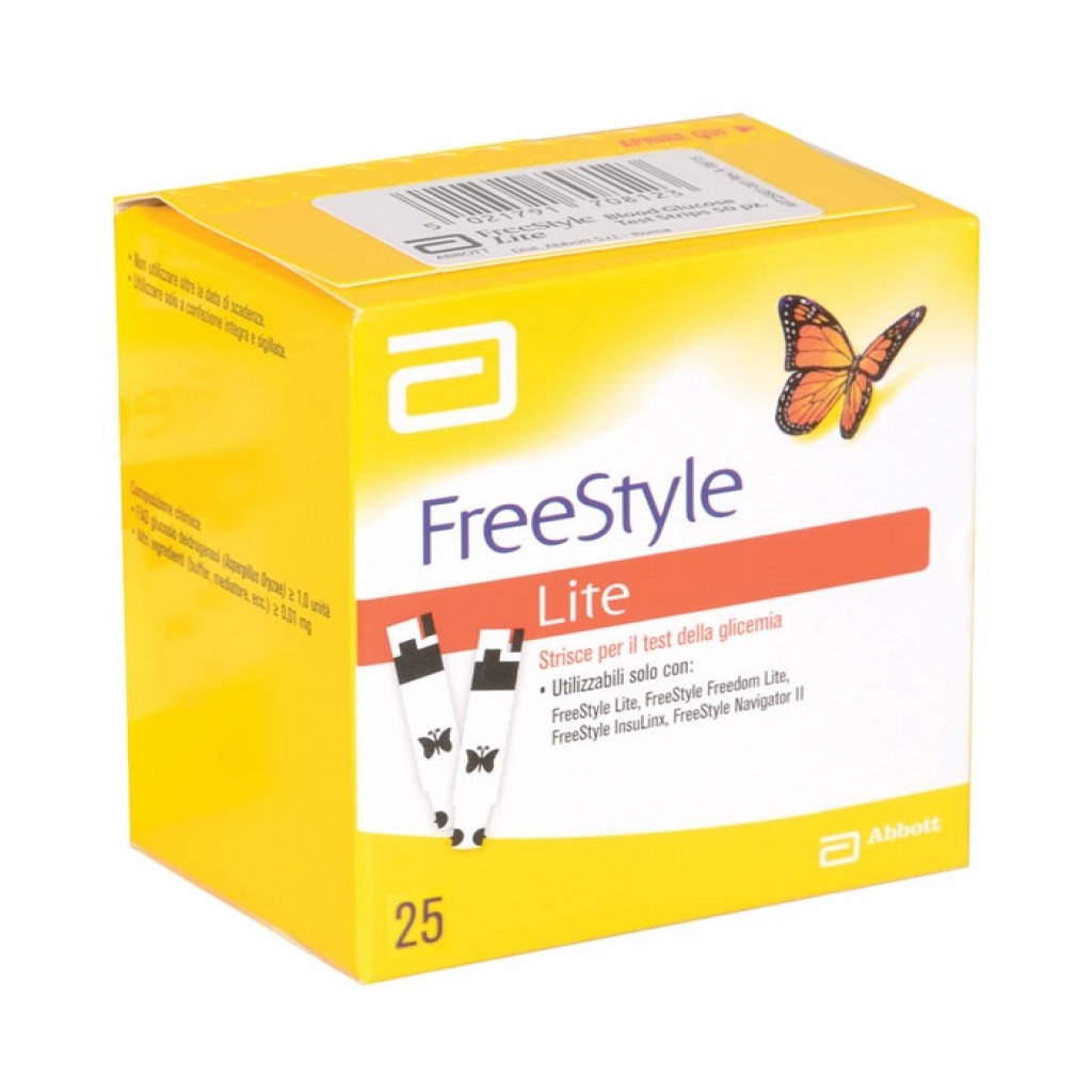 Strisce per test glicemia Abbott FreeStyle Lite, 25 pezzi