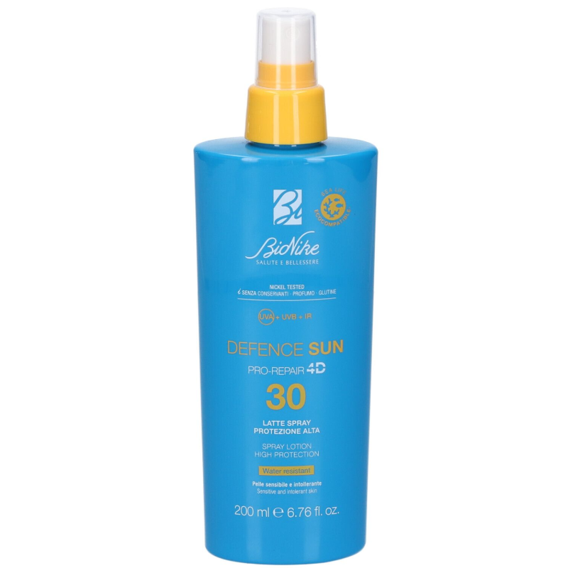 BioNike Latte Spray Solare SPF30 per Pelle Sensibile, 200ml