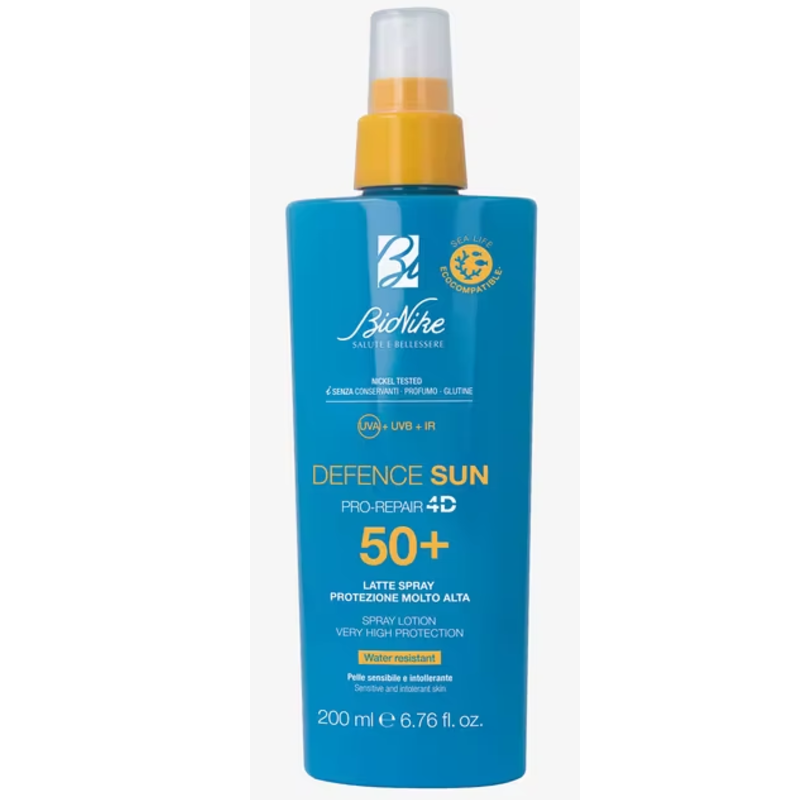 BioNike Latte Spray Solare SPF50+ per Pelle Sensibile, 200ml