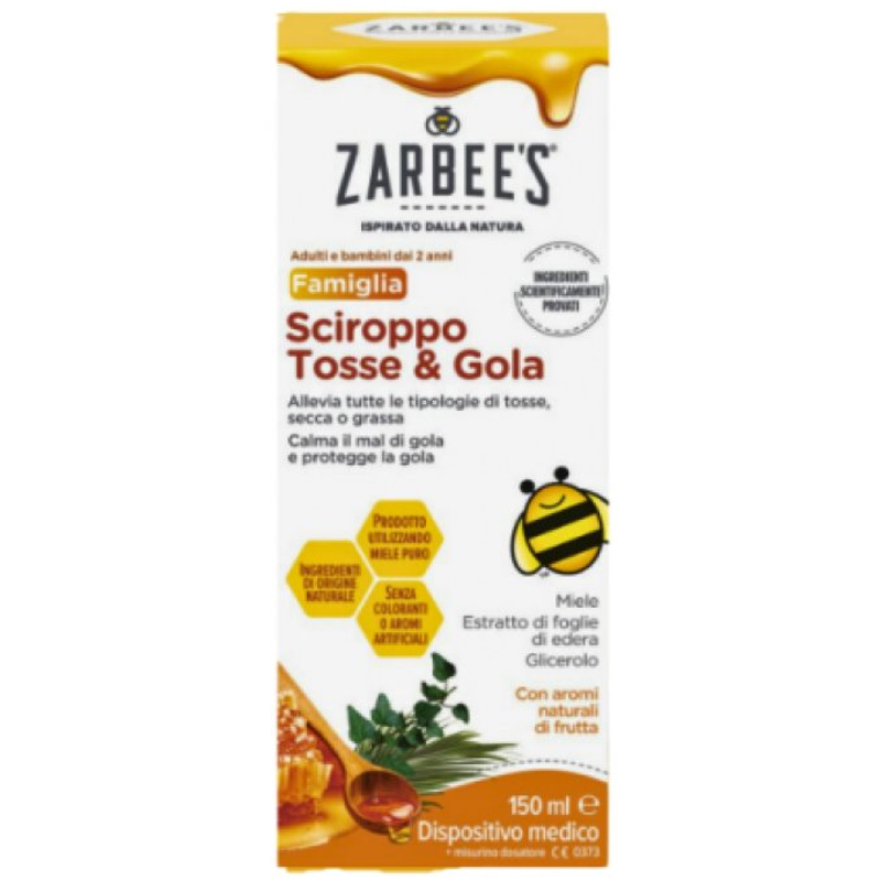 Zarbee's Sciroppo per Tosse e Gola 150 ml per Adulti e Bambini