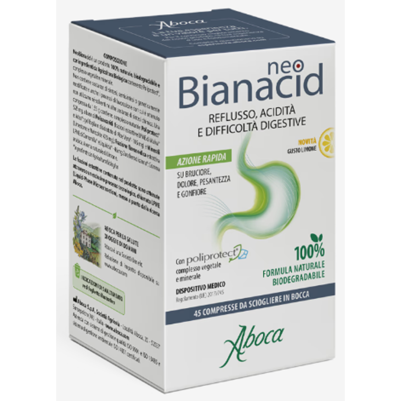 Aboca Neobianacid Gusto Limone per Reflusso e Digestione